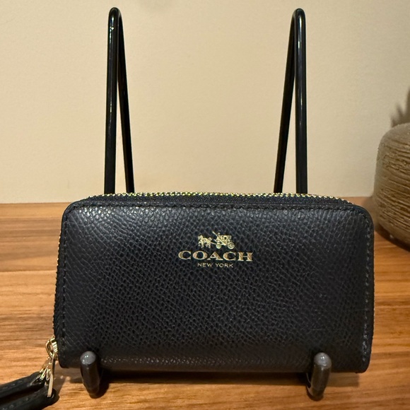 Coach Dark Blue Double Zip Coin/Card Holder - Picture 1 of 12